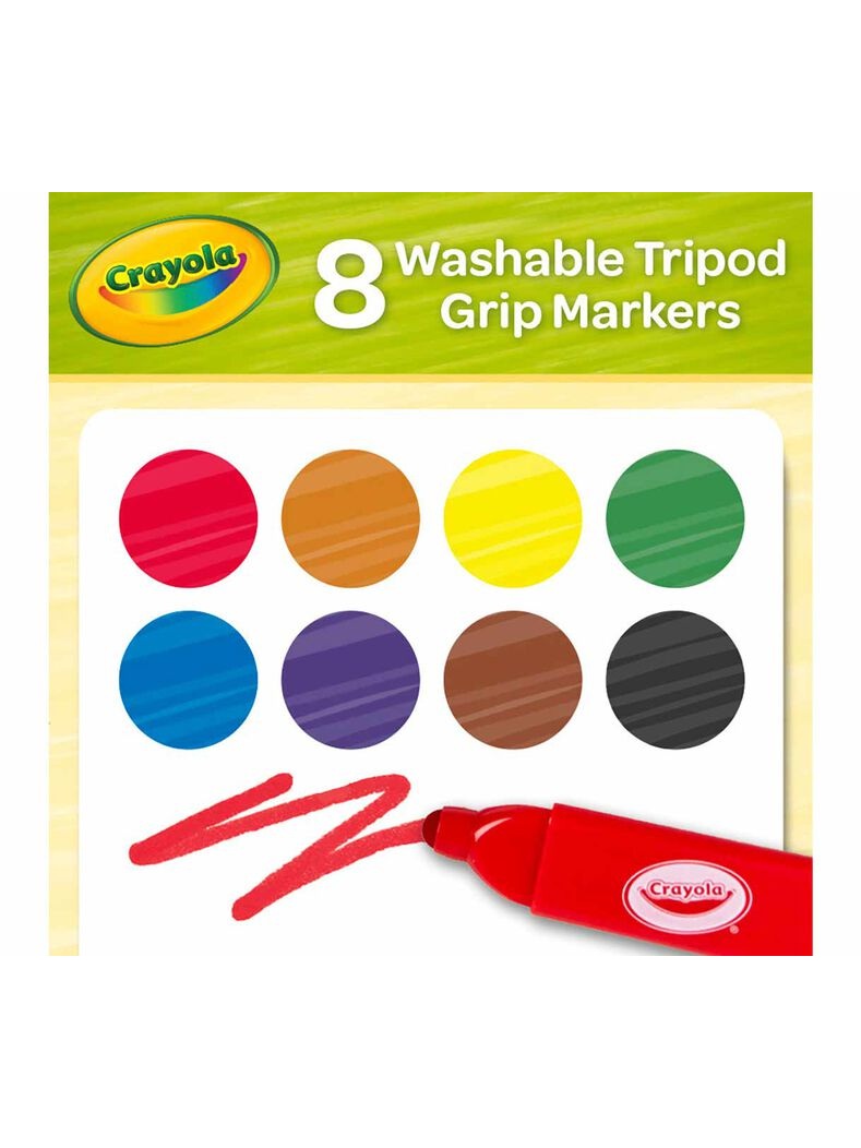 Crayola Washable Tripod Grip Markers - 8 Count