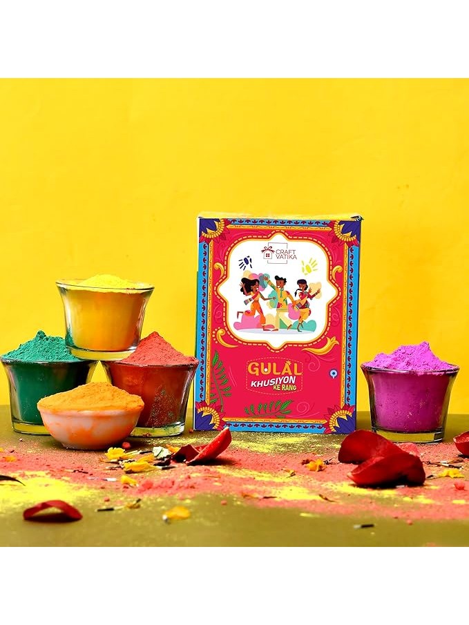 CraftVatika Natural Holi Colour - Organic Holi Colours (Pack of 5-80gms each)
