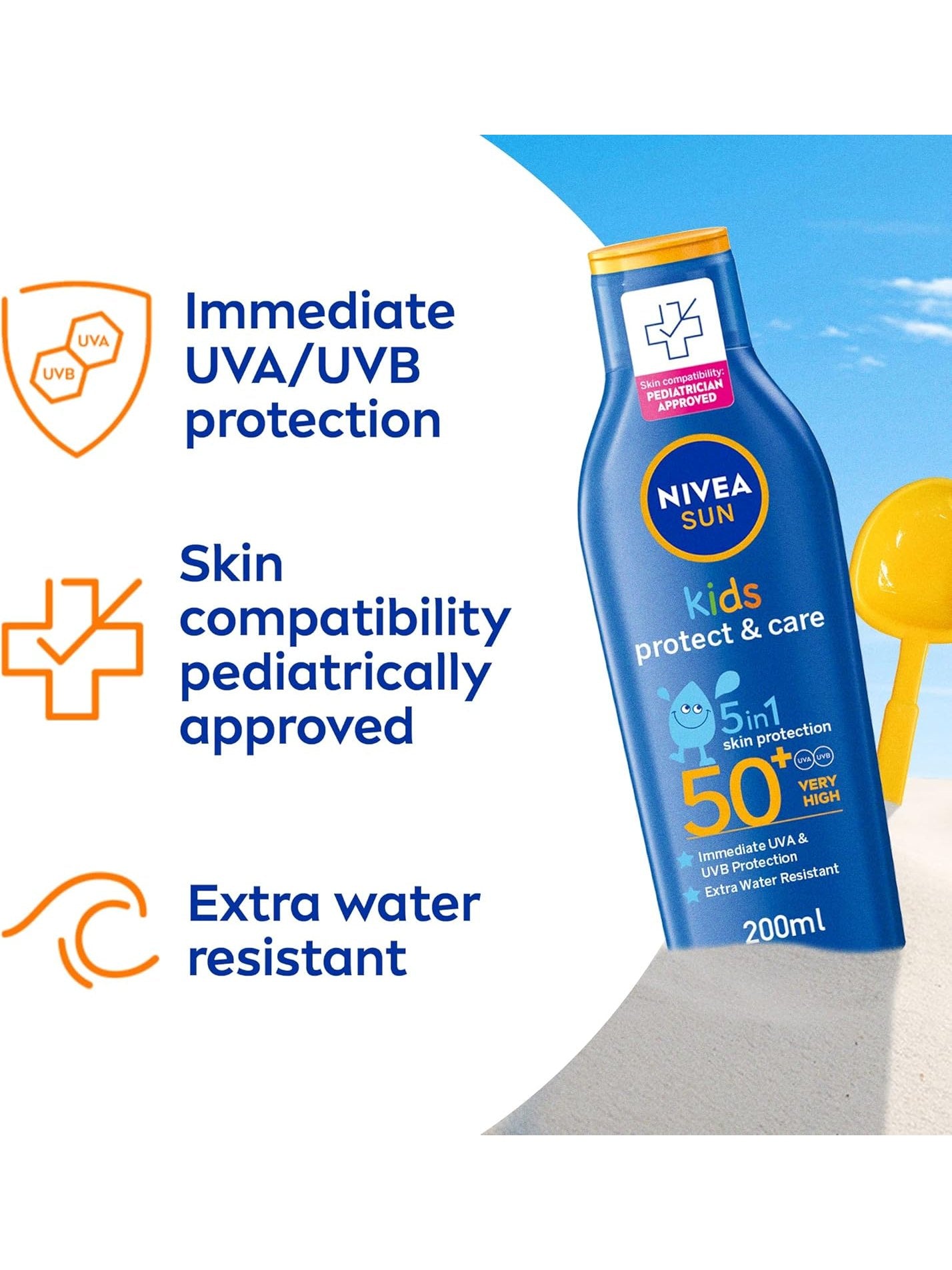 NIVEA SUN Kids Protect & Care Sun Cream Lotion SPF 50+ - 200ml