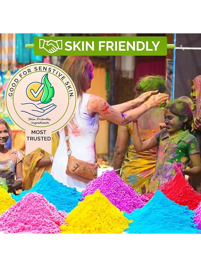 CraftVatika Natural Holi Colour - Organic Holi Colours (Pack of 5-80gms each)