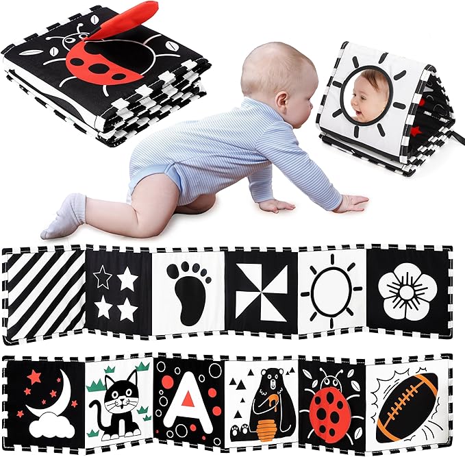 Black and White Baby Sensory Soft Book - 29.5"