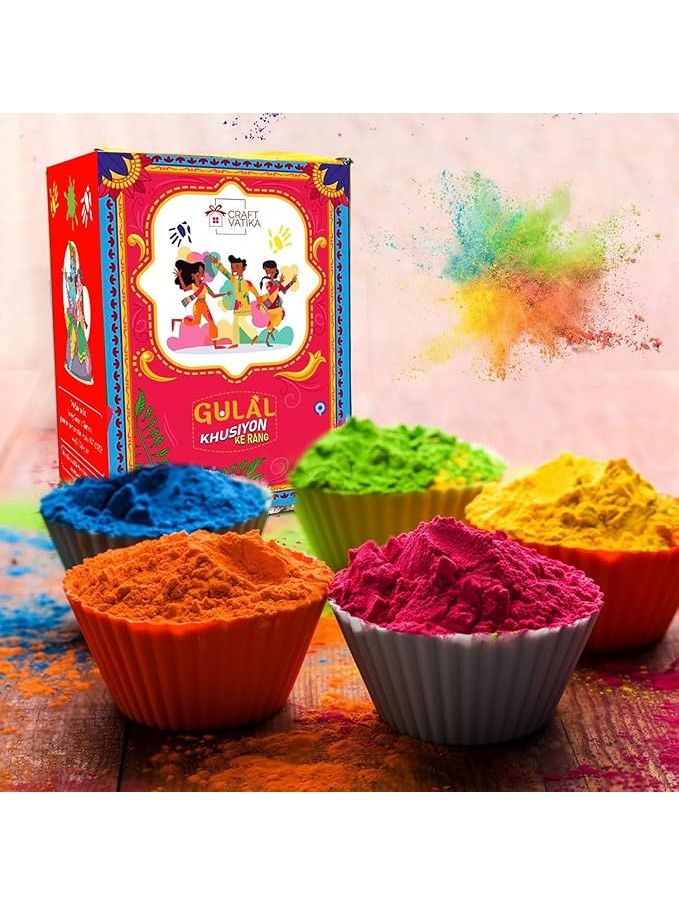 CraftVatika Natural Holi Colour - Organic Holi Colours (Pack of 5-80gms each)