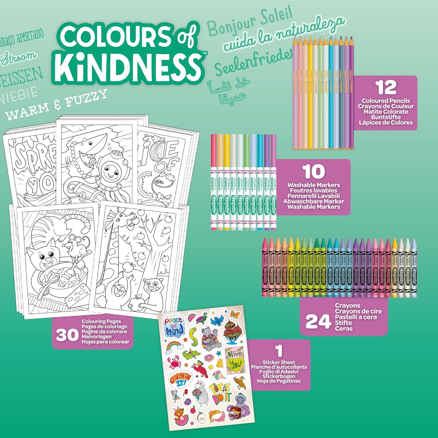 Crayola Colours of Kindness Art Case - 70+ Pieces of Colouring Fun