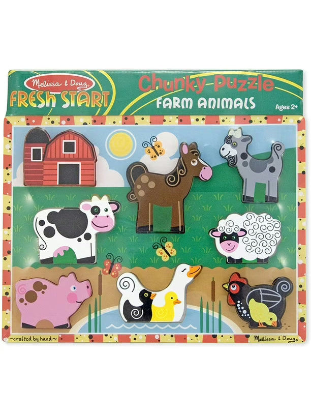 Melissa & Doug Wooden Chunky Puzzle - Farm Animal
