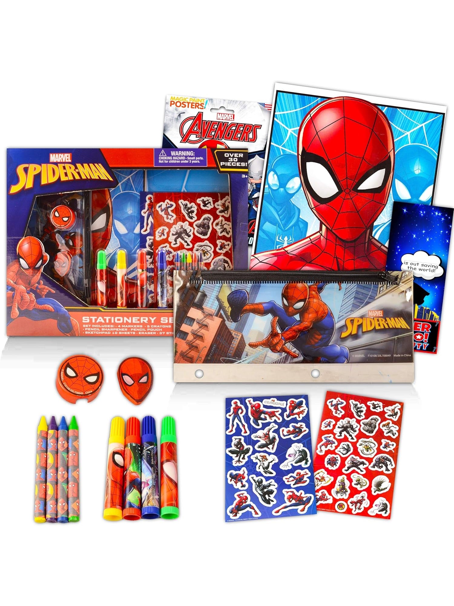 Spider-Man Stationery Set Bundle - 30 Pc, Age 3+