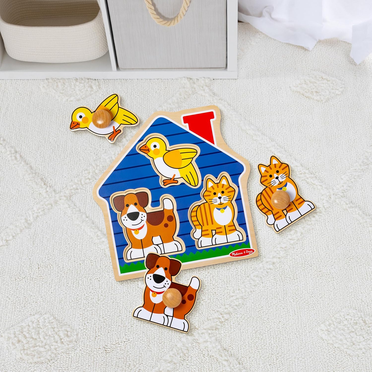 Melissa and Doug Jumbo Knob Puzzle - House Pets - 3 Pieces