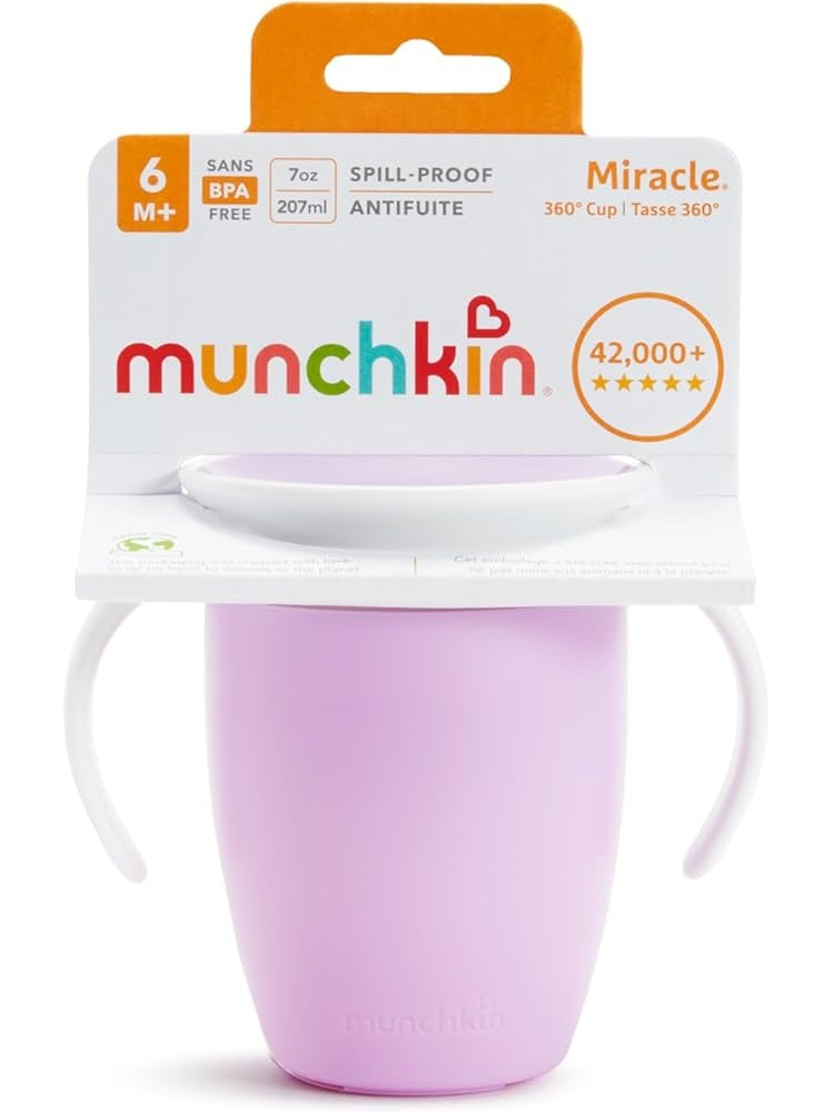 Munchkin Miracle 360° Cup Trainer Cup for 6m+ - 7oz 207ml (3 colors available)