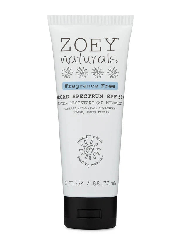 Zoey Naturals SPF 50+ Sheer Finish Mineral Sunscreen Fragrance Free Cream - 88.29ml