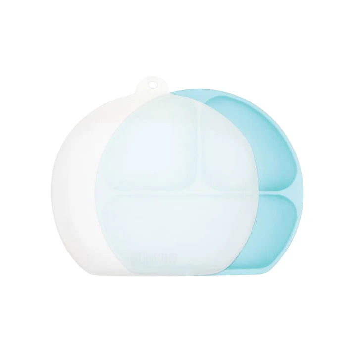 Bumkins Silicone Grip Dish with Lid -3 Section (4 colors available)