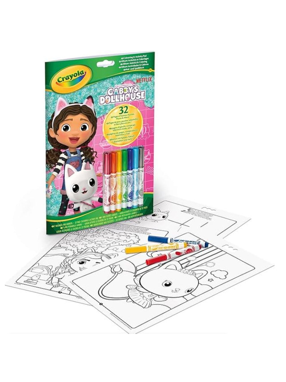 Crayola Colouring & Activity Pad with Markers - Gabby's Dollhouse