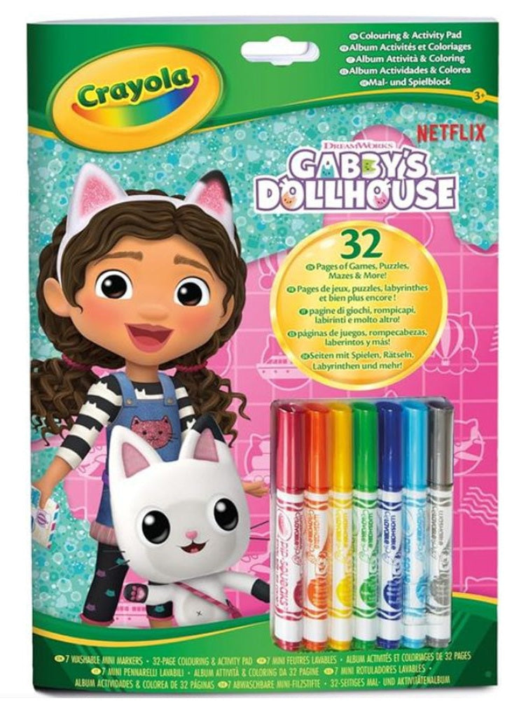 Crayola Colouring & Activity Pad with Markers - Gabby's Dollhouse