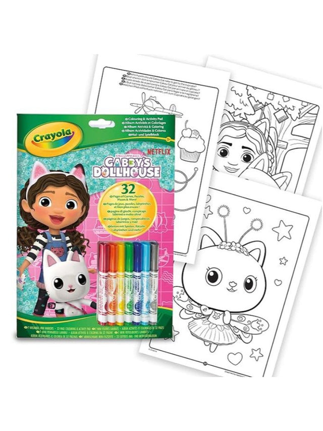 Crayola Colouring & Activity Pad with Markers - Gabby's Dollhouse