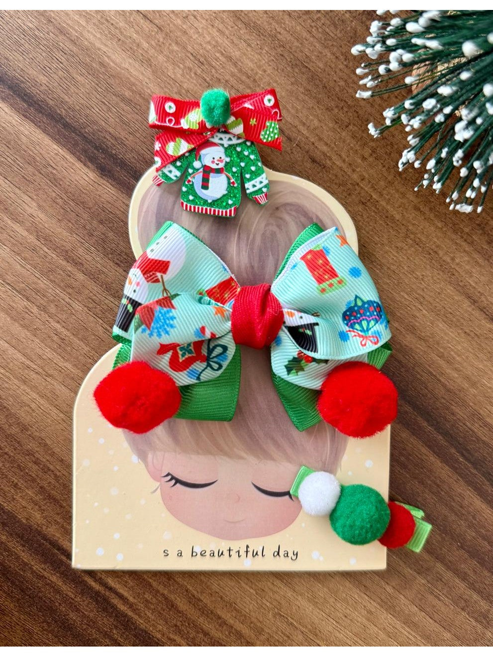 Bantyk Christmas Snowman 3 in 1 Hair Clip
