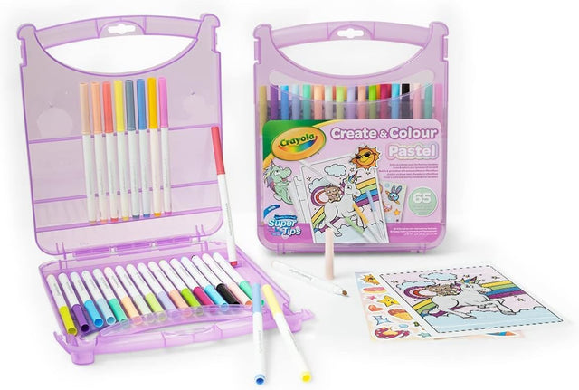 Crayola Create & Color Mini Washable Markers and Paper – Pastel Edition