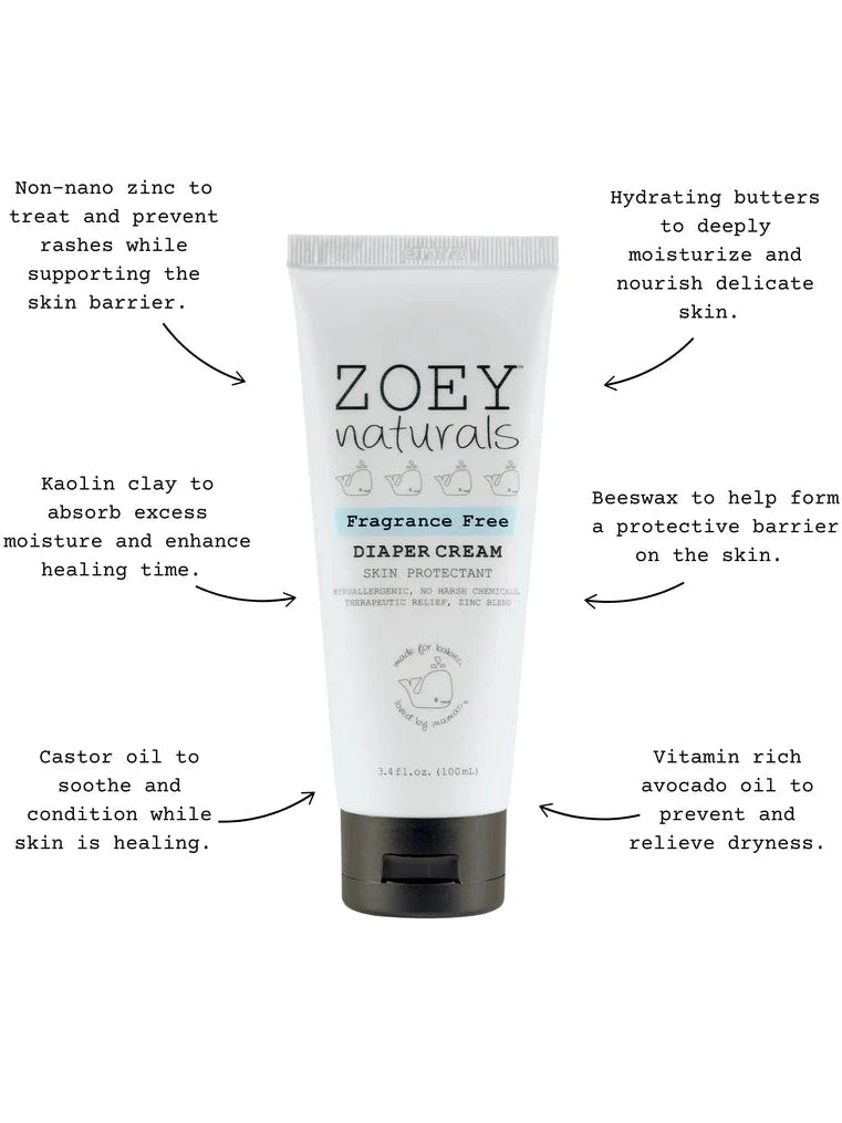 Zoey Naturals Fragrance Free Diaper Cream - 100ml