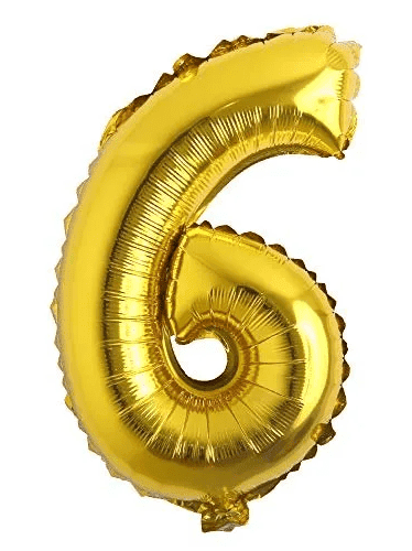 26 Inch Gold Number Foil Balloons