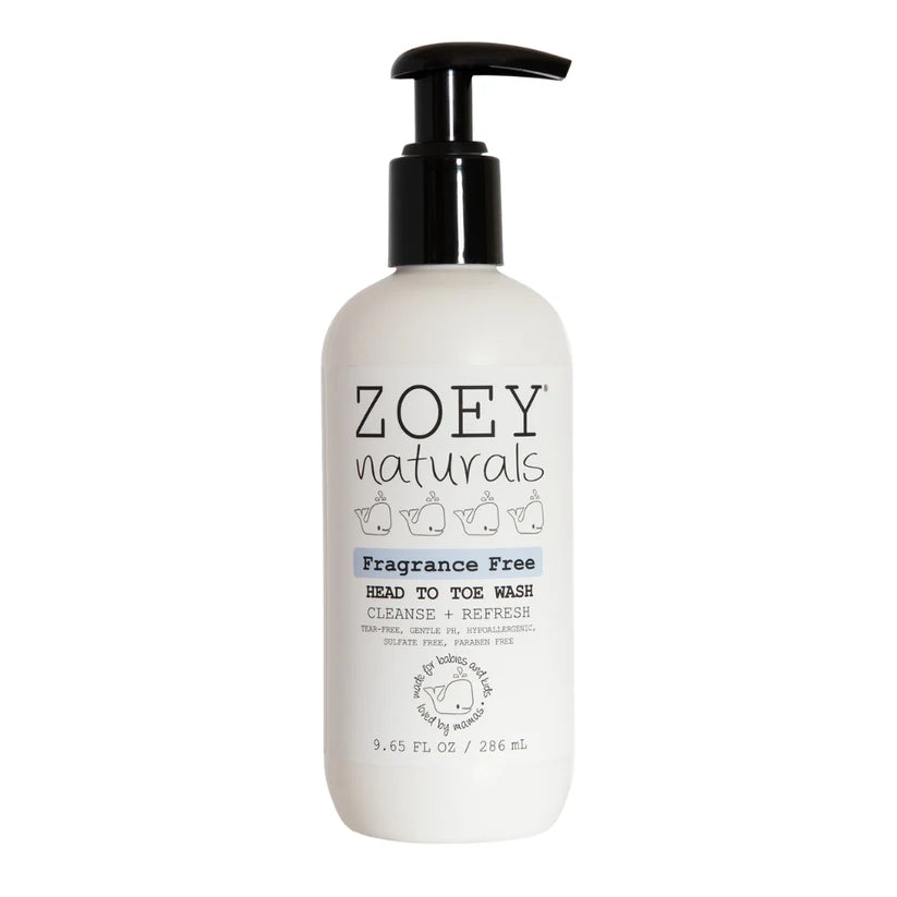 Zoey Naturals Fragrance Free Head To Toe Wash - 286ml