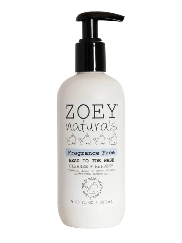 Zoey Naturals Fragrance Free Head To Toe Wash - 286ml