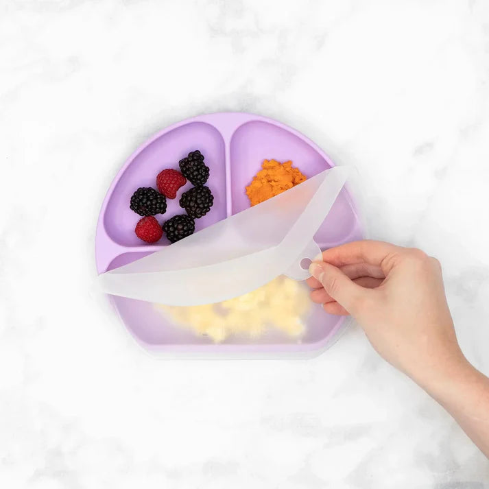 Bumkins Silicone Grip Dish with Lid -3 Section (4 colors available)