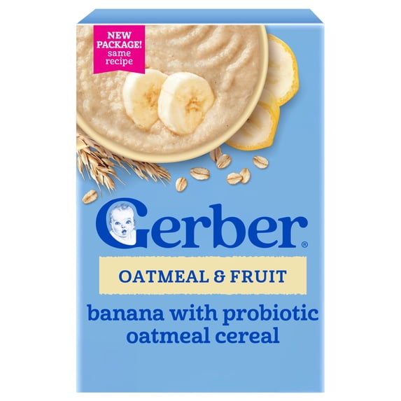 Gerber Oatmeal & Fruit - Banana with Probiotic Oatmeal Cereal 8 oz (227g) - 12Months+