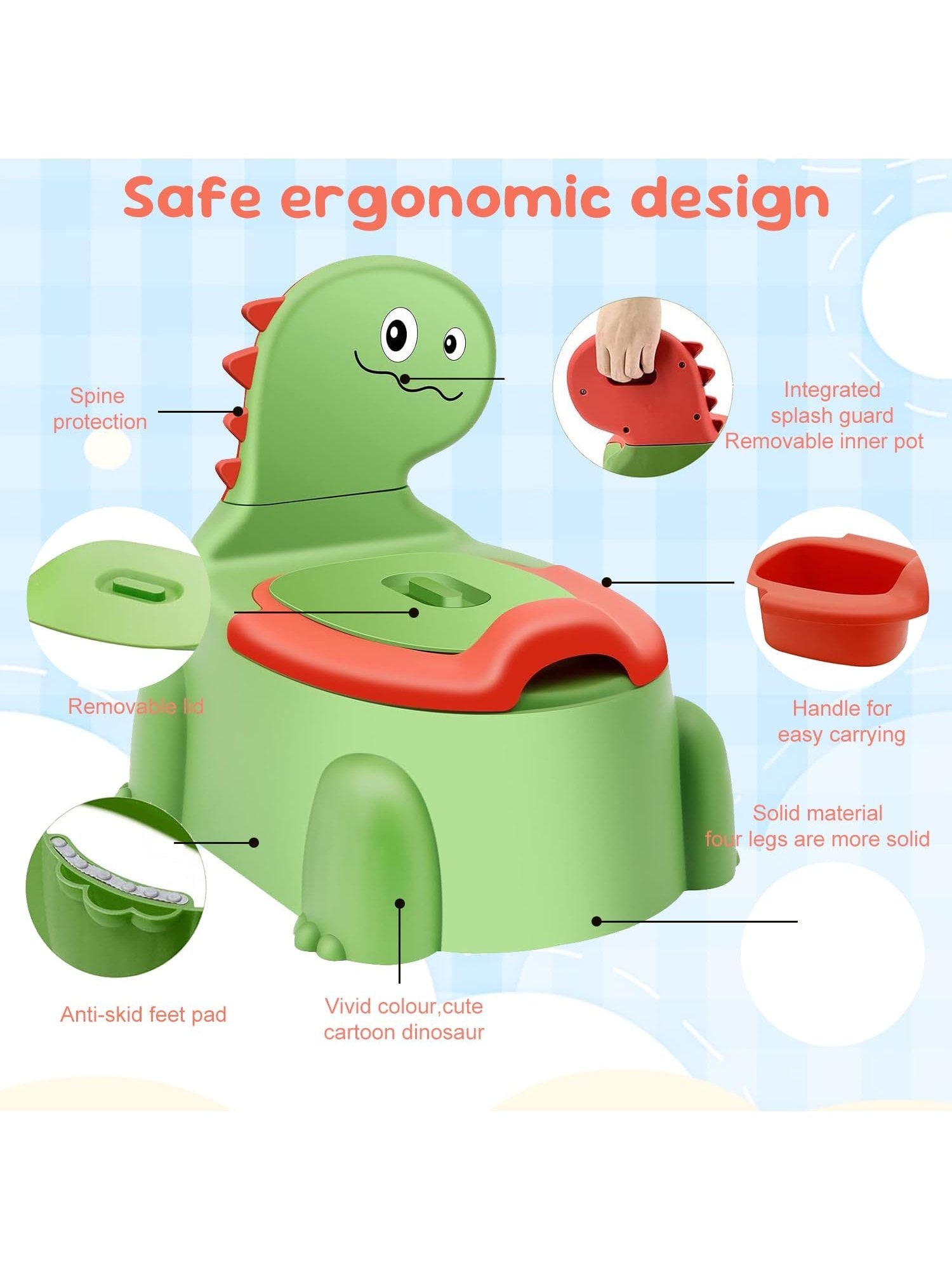 Dinosaur Baby Training Potty (3 colors available)
