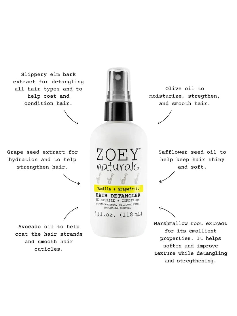 Zoey Naturals Vanilla Grapefruit Hair Detangler - 118ml