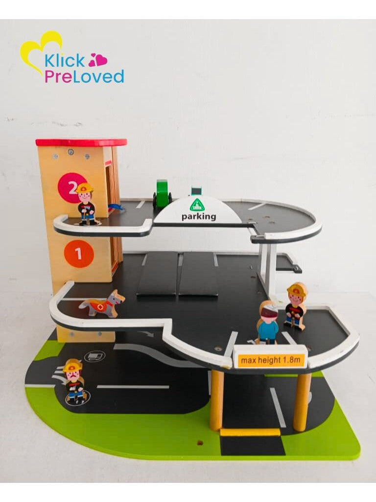 PreLoved Hape Wooden Car Park (Gently Used)