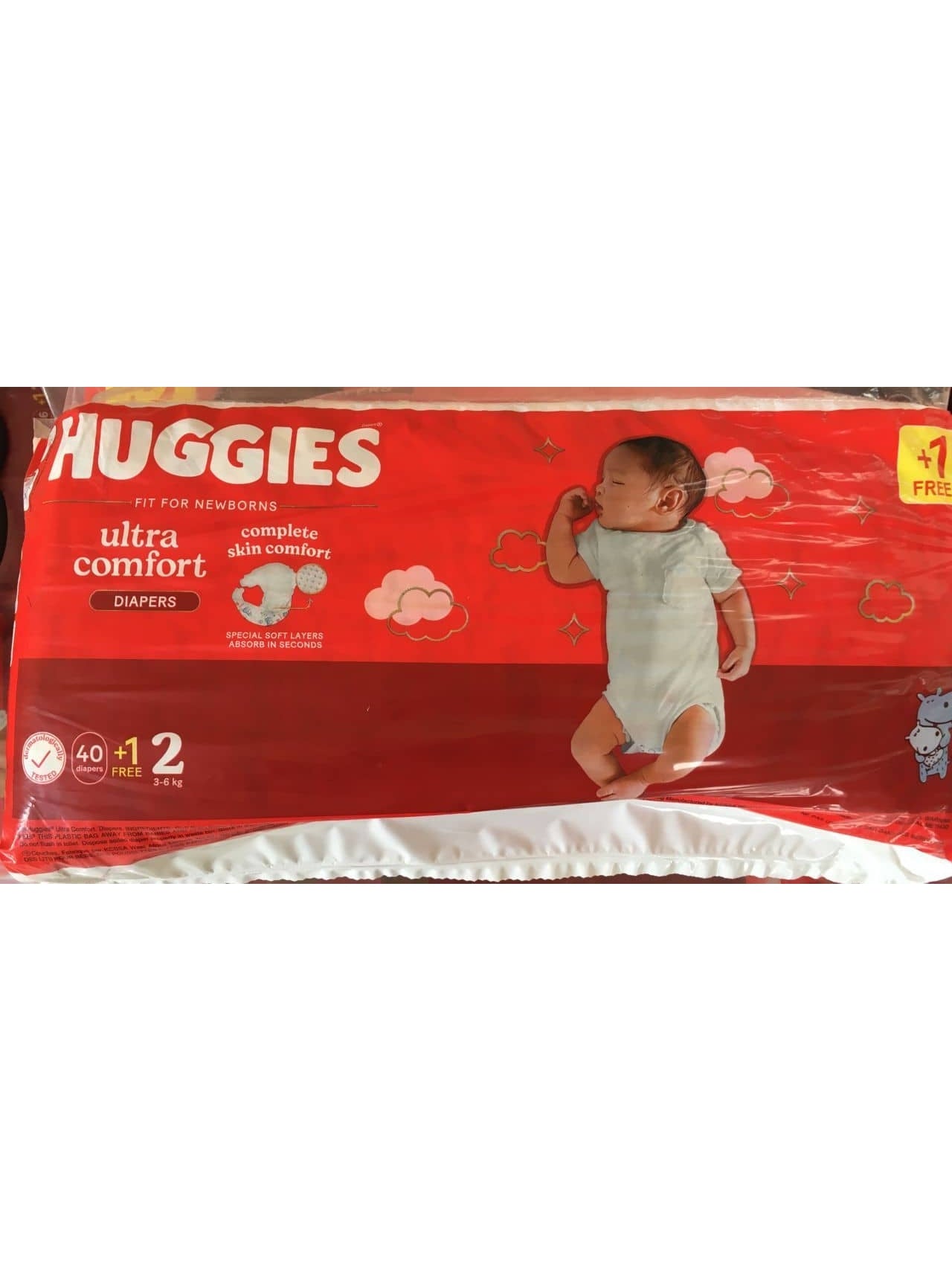 Huggies Ultra Comfort Size 2 Diapers 3-6kg (41 pack)