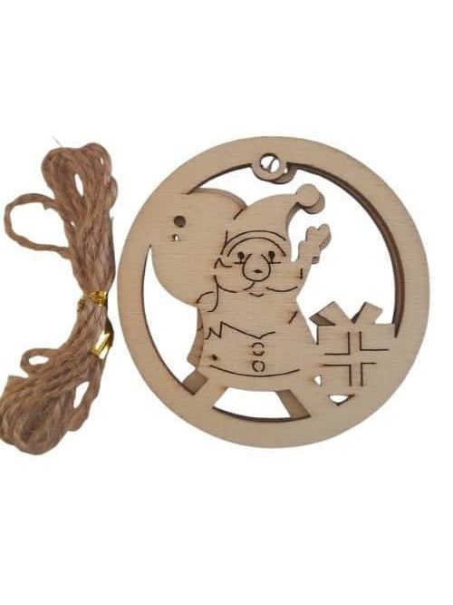 Wooden Father Christmas Ornanment