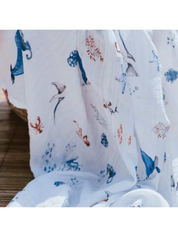 Malabar Baby Organic Swaddle - Under the Sea