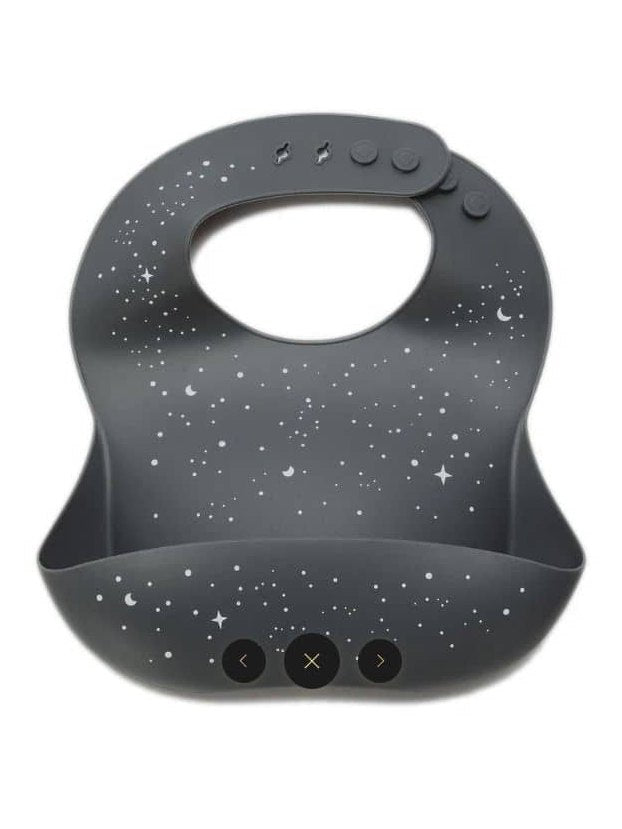 Milk it Baby Silicone Printed Bib - Galaxy Grey
