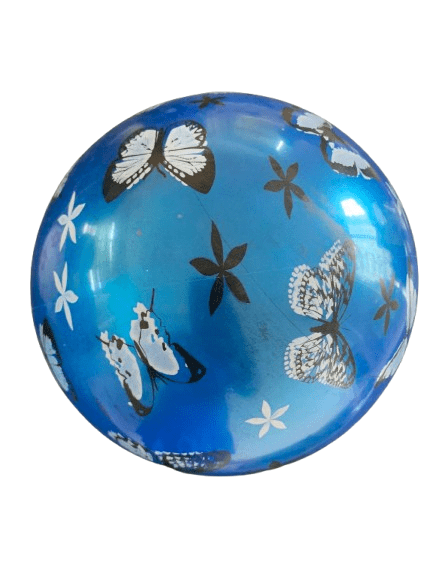 Blue Ball with Butterfly Design