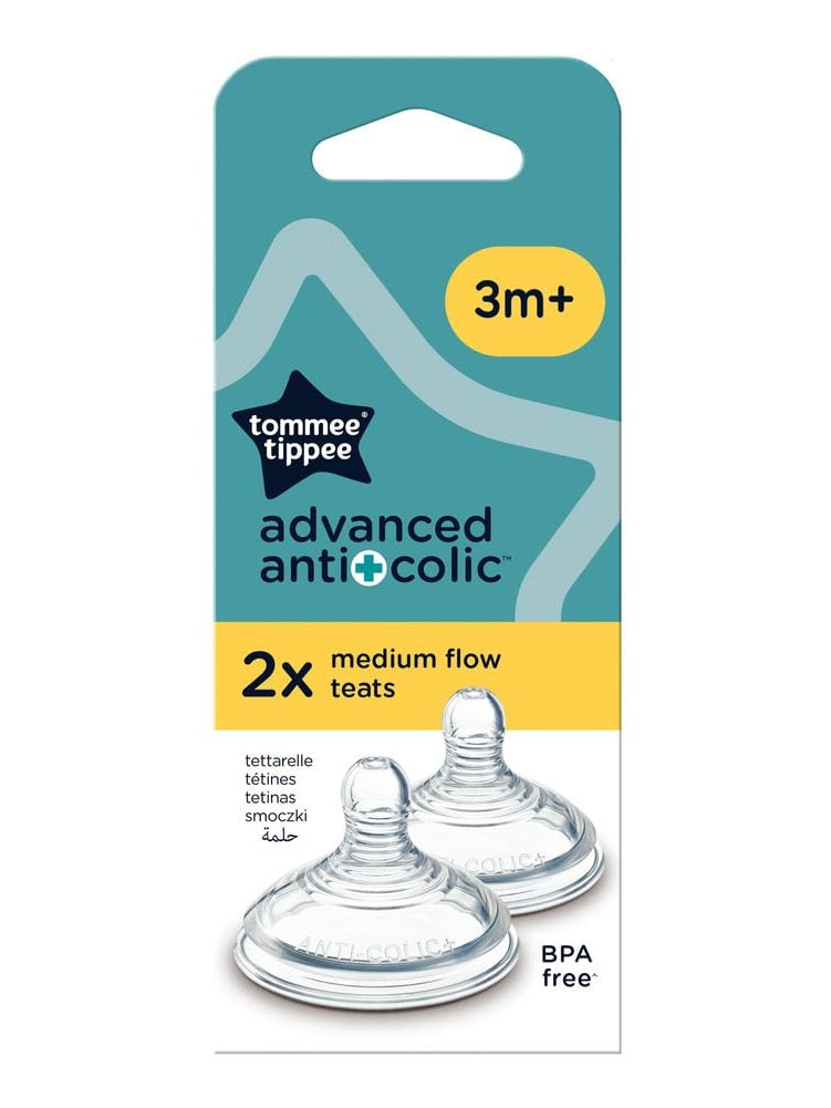 Tommee Tippee Advanced Anti-Colic Baby Medium Flow 3+ Months Bottle Teats