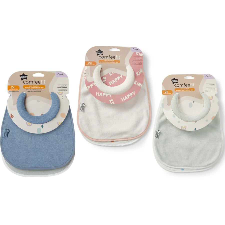 Tommee Tippee Comfeefit Bib x2 (Available in 3 Colors)