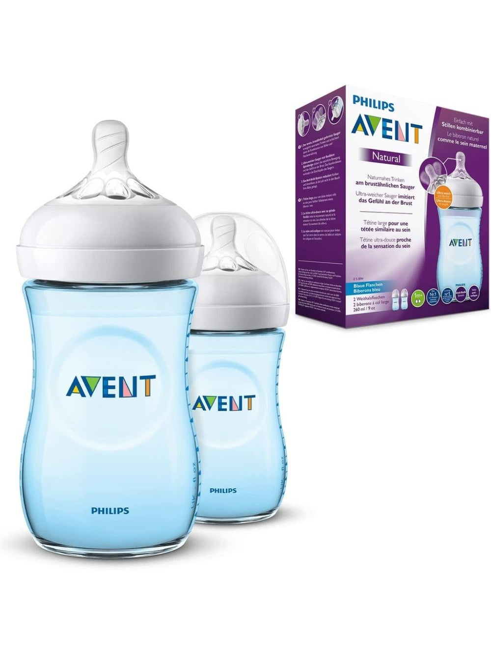 Philips Avent Natural Baby Bottle - 2 Bottles (Available in 2 Colors)
