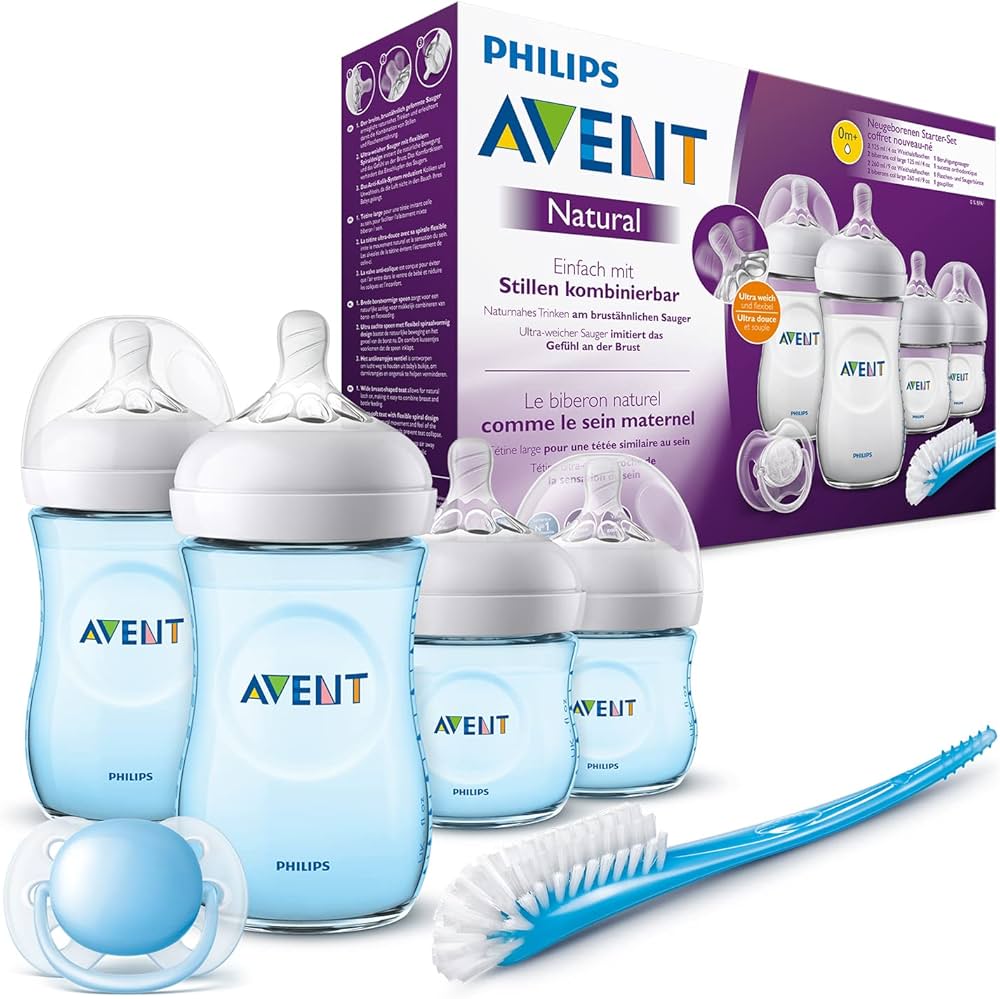 Philips Avent Newborn Natural starter set -4 Blue Bottles