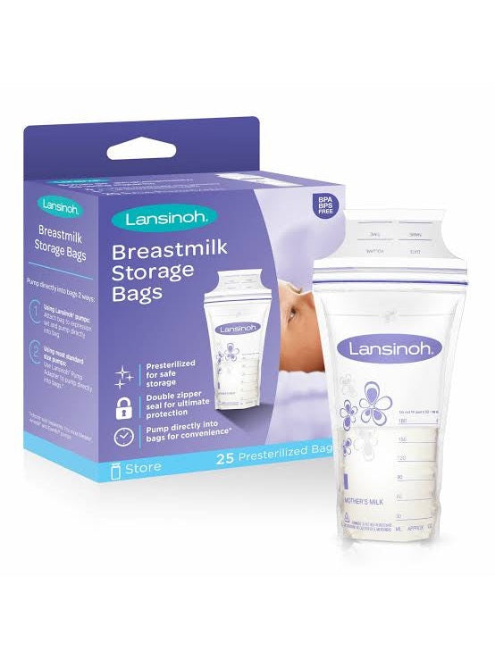 Lansinoh Breast Milk Storage Bags-180ml - 25 pack