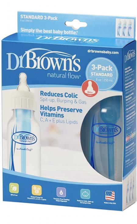 Dr. Brown's Natural Flow Bottle 3-Pack, 8 oz.