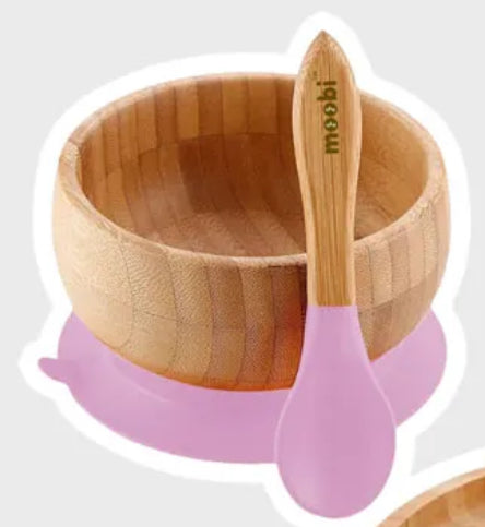 Moobi Bamboo Suction Bowl (Spoon not Included)