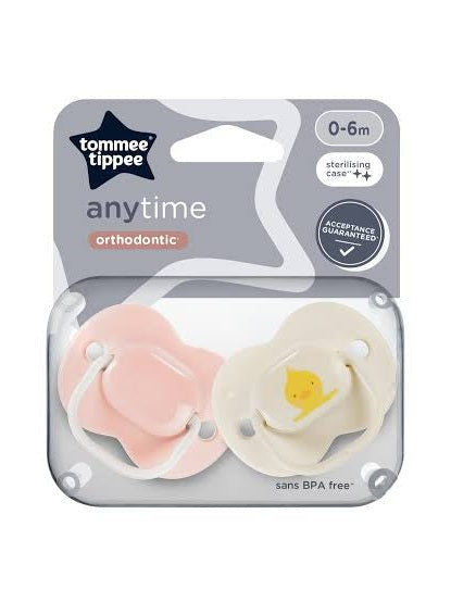 Tomme Tippee Anytime Soothers 0-6m - Pink and Nude