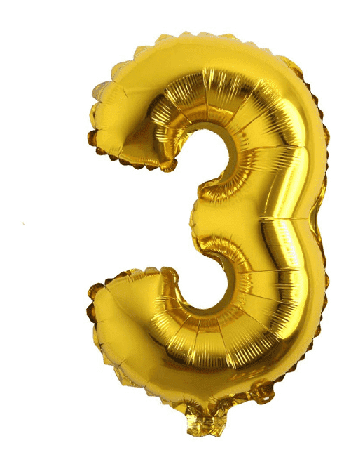 26 Inch Gold Number Foil Balloons