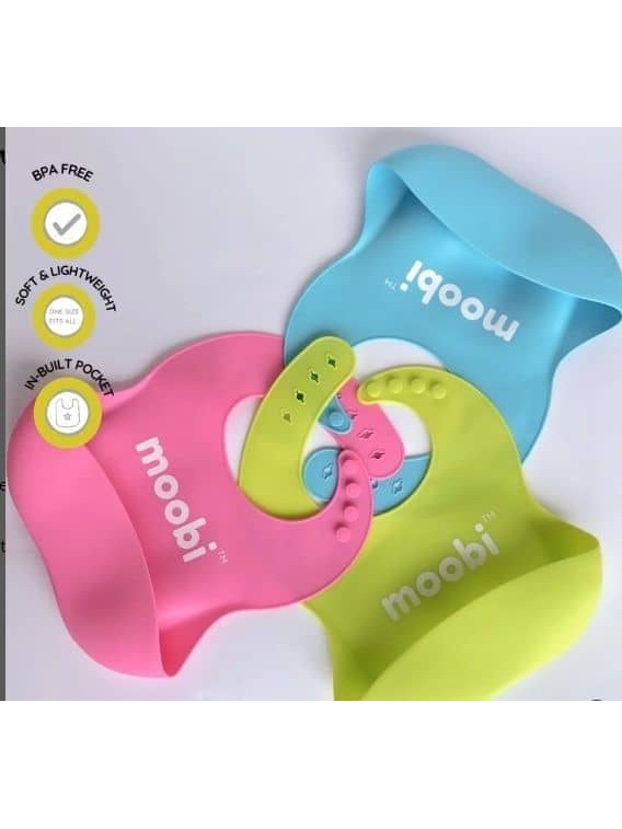 Moobi Silicone Feeding Bib (4 colors available)