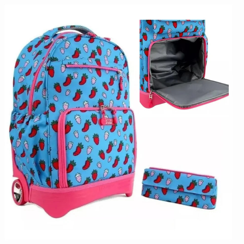 Jworld Trio Rolling Backpack-Strawberry