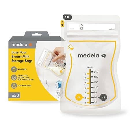 Medela Easy Pour Breast Milk Storage Bags 7oz/210ml BPA Free - 50 pack