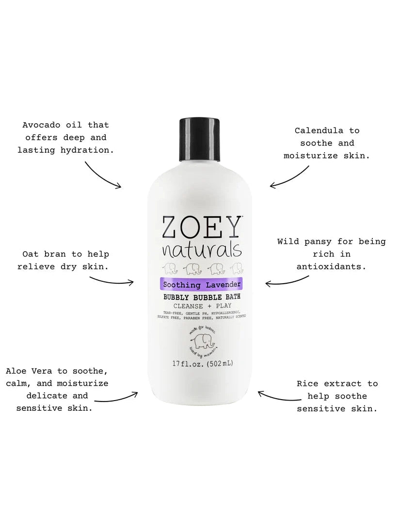 Zoey Naturals Soothing Lavender Bubbly Bubble Bath - 502ml