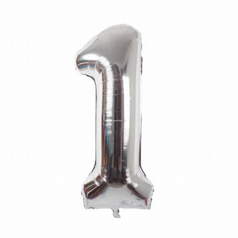 32 Inch Silver Number Foil Balloons