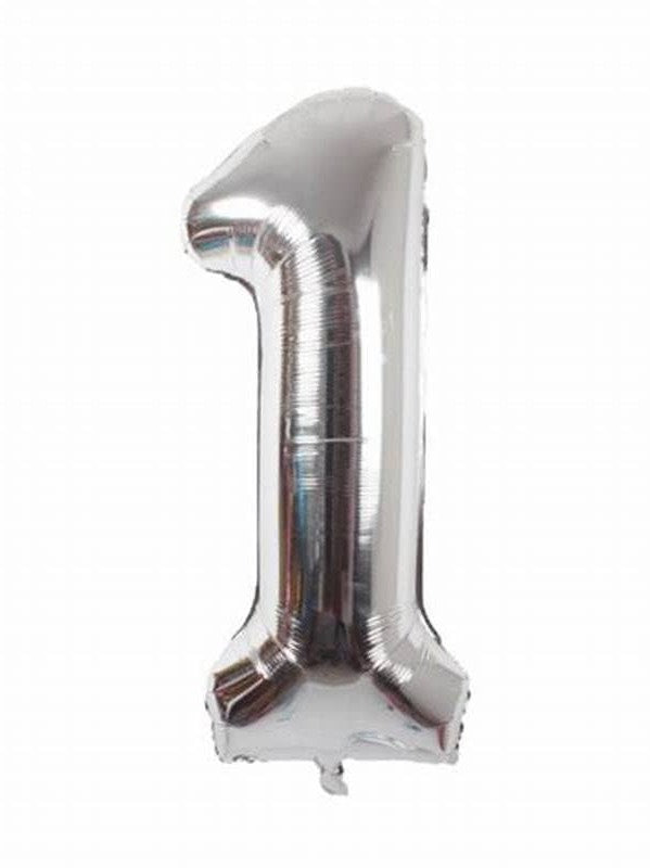 32 Inch Silver Number Foil Balloons