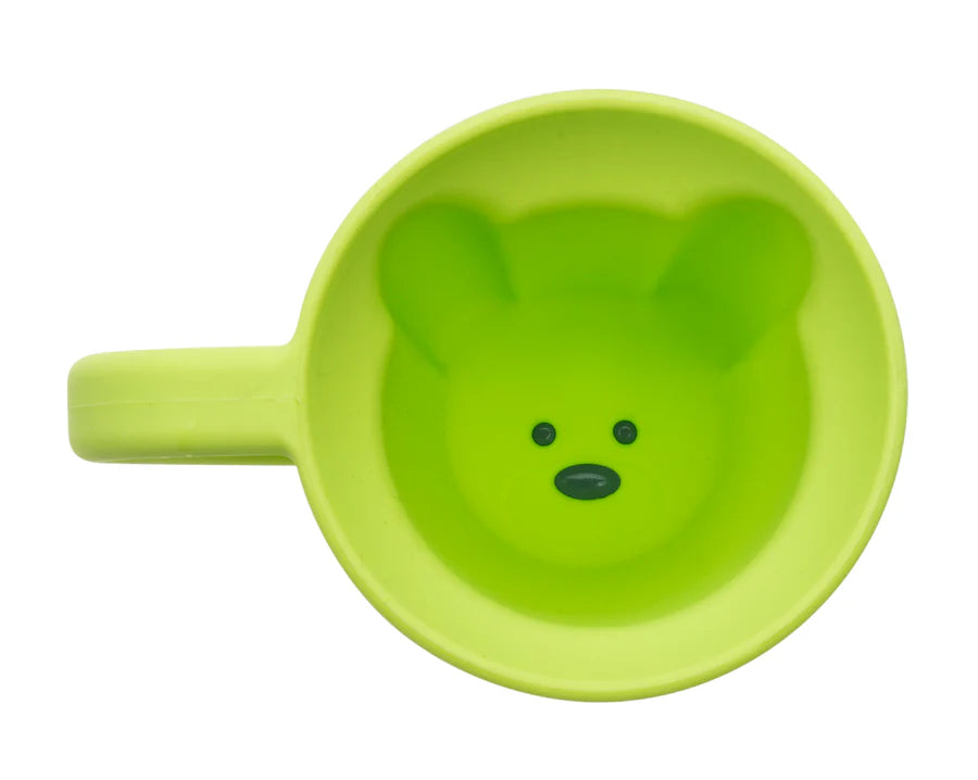 Melii Silicone Bear Mug- 2 Pack (Blue and Lime)