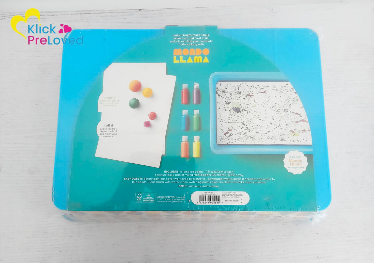 PreLoved Mondo Llama Paint Rolling DIY Art Kit (Brand New)
