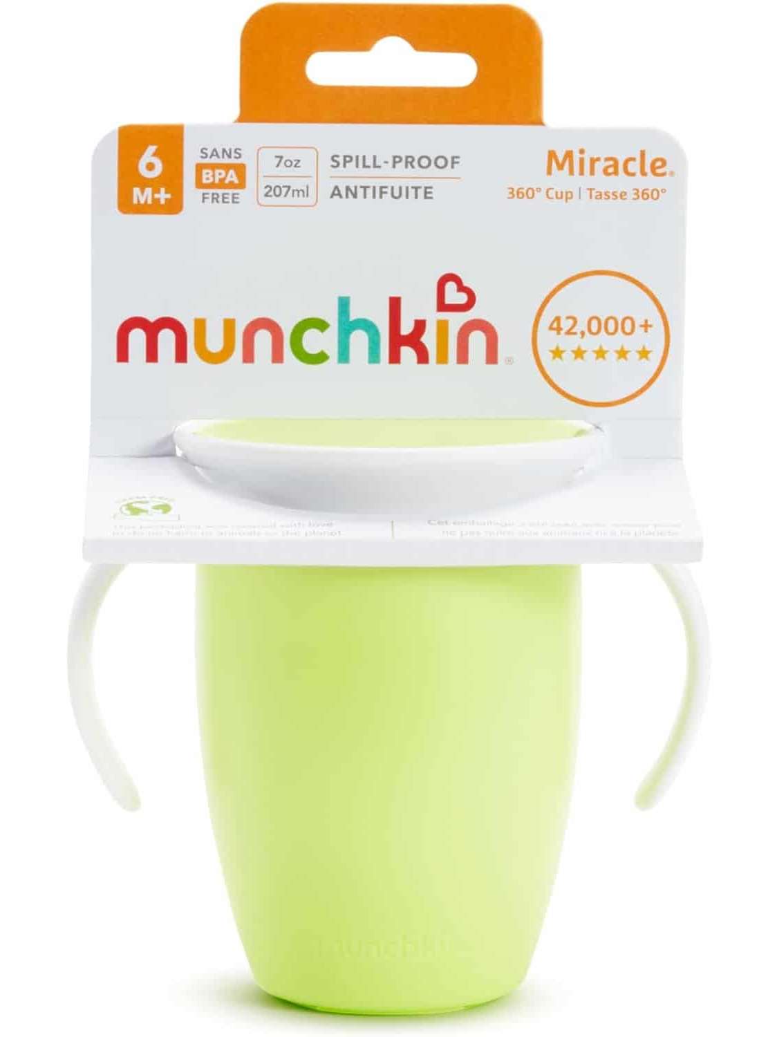 Munchkin Miracle 360° Cup Trainer Cup for 6m+ - 7oz 207ml (3 colors available)